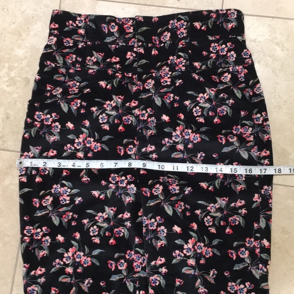 REBECCA TAYLOR TILDA  black floral velvet pants - Picture 13 of 17
